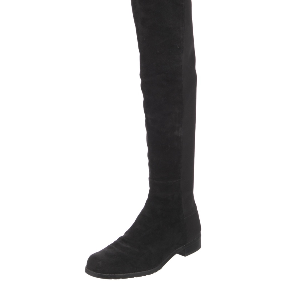 Stuart Weitzman 50/50 black knee high suede elastic boots
